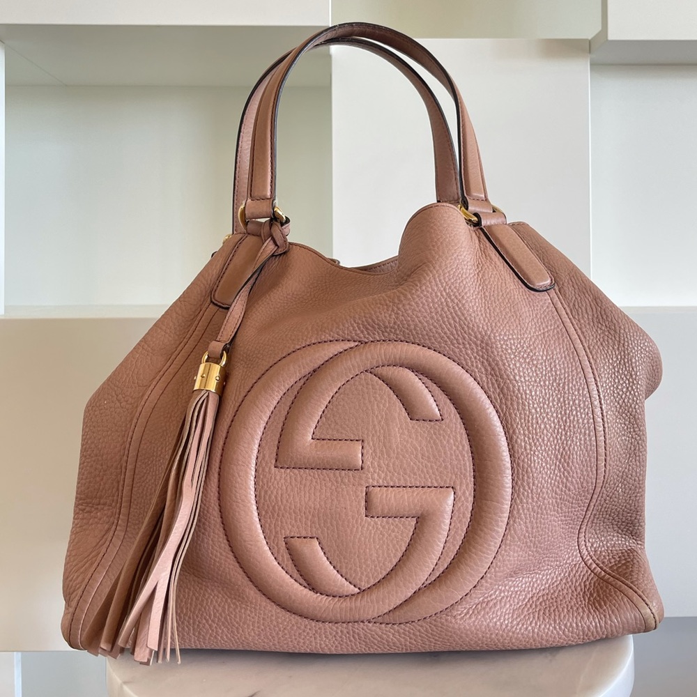 GUCCI Lambskin Pink Soho Tote Bag | Japan Exclusive |